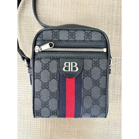 Authentic Balenciaga X Gucci The Hacker Project Monogram Jacquard Camera Bag - Picture 1 of 16